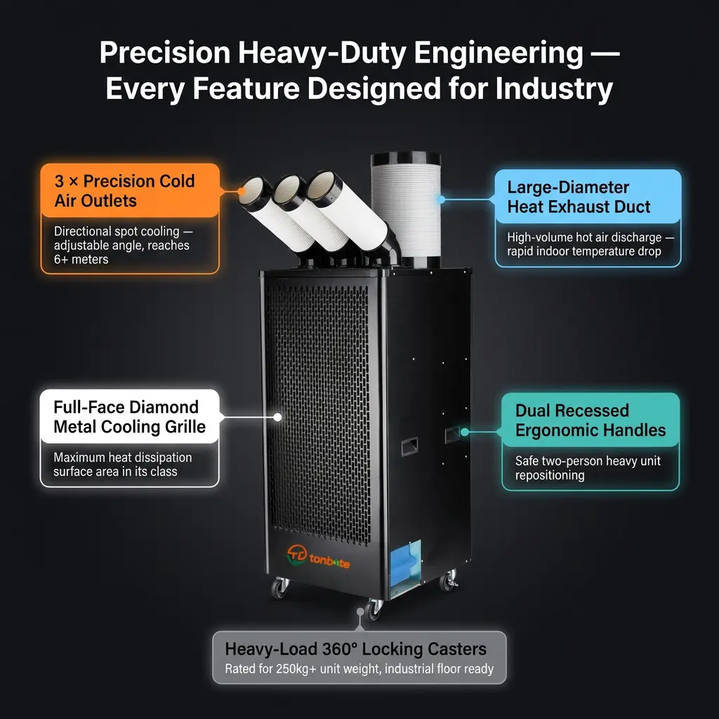 Pendingin Spot Industri Portabel Premium 1200m3h Aliran Udara Tinggi 7m/s Jarak Jauh 3 Menit Kontrol Cerdas LCD Keren Cepet Pendingin Spot Industri Portabel Premium 1200m3h Aliran Udara Tinggi 7m/s Jarak Jauh 3 Menit Kontrol Cerdas LCD Keren Cepet