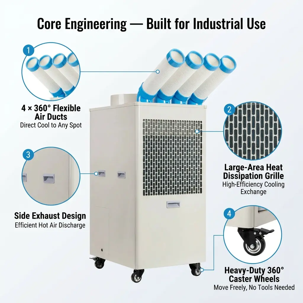 OEM Logo Kustom Industrial Portable Air Conditioner 110V 220V 380V Multi-Voltage Low MOQ Pabrik Pasokan Langsung OEM Logo Kustom Industrial Portable Air Conditioner 110V 220V 380V Multi-Voltage Low MOQ Pabrik Pasokan Langsung