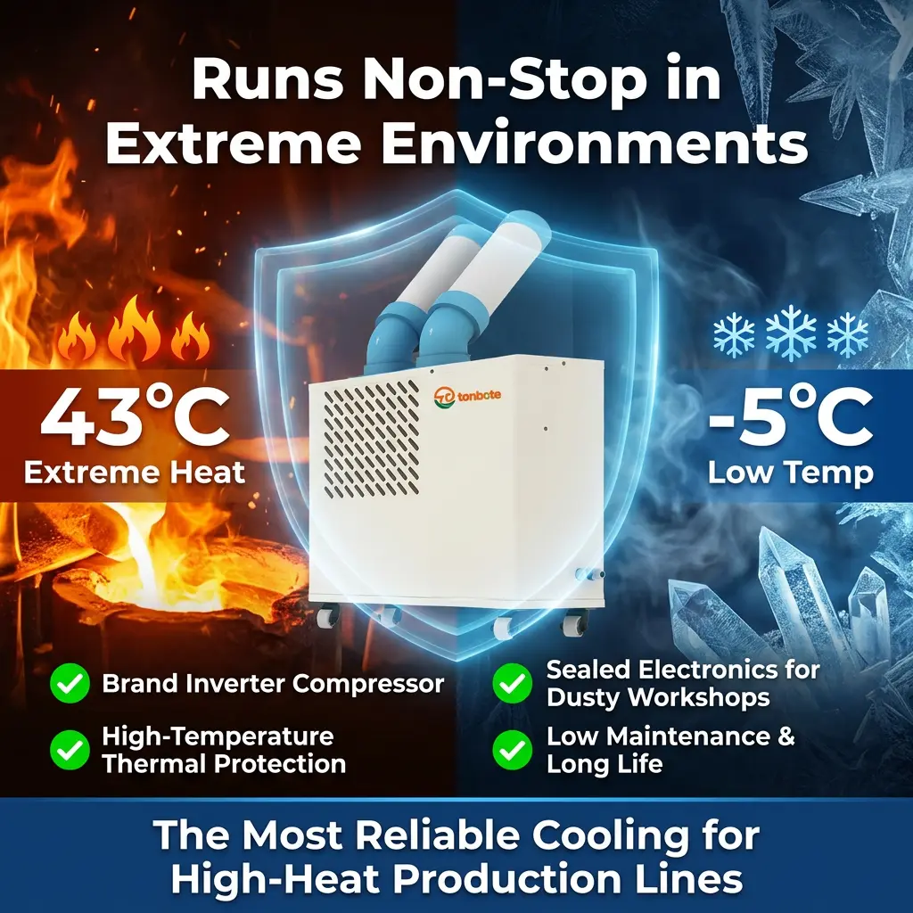 Kustom Low Profile Putih Dual Cooling Duct Plug Play Movable Spot Cooler Portable Industrial AC Kanthi Pawon Komersial