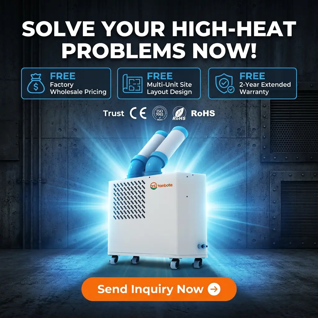 Kustom Low Profile Putih Dual Cooling Duct Plug Play Movable Spot Cooler Portable Industrial AC Kanthi Pawon Komersial