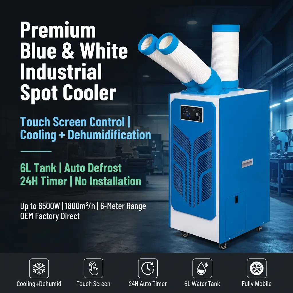 Custom Butterfly Wing Hexagonal Honeycomb 24H Timer Spot Cooler AC Industri Portabel Kanthi Tenda Acara Luar Ruangan Custom Butterfly Wing Hexagonal Honeycomb 24H Timer Spot Cooler AC Industri Portabel Kanthi Tenda Acara Luar Ruangan