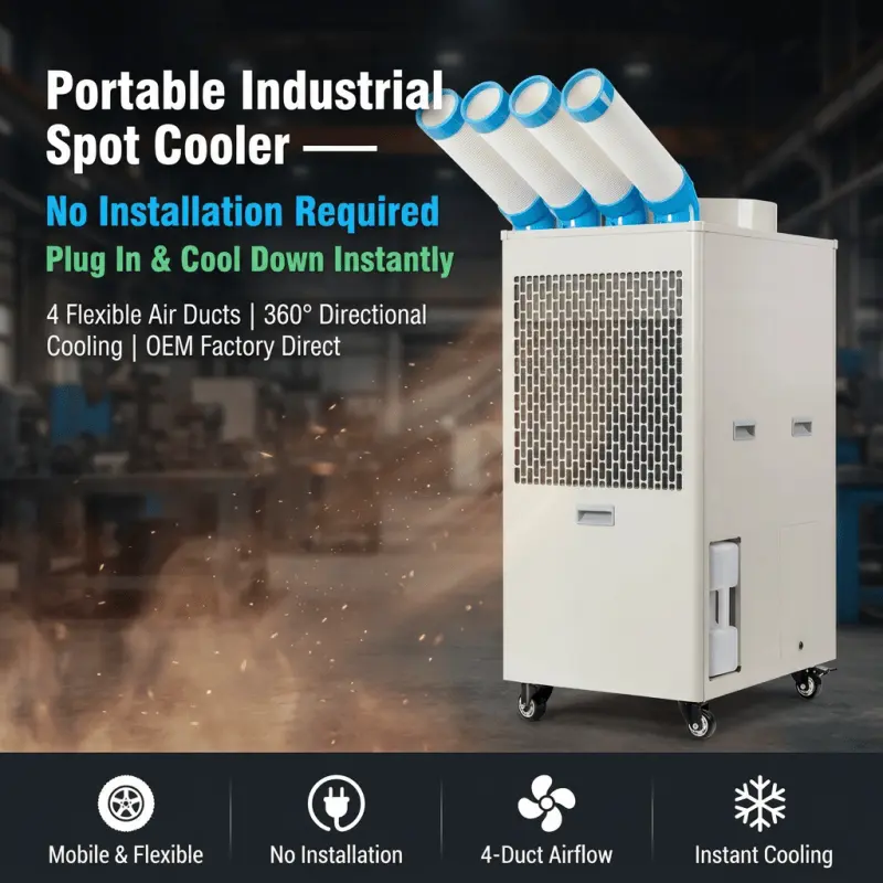OEM Logo Kustom Industrial Portable Air Conditioner 110V 220V 380V Multi-Voltage Low MOQ Pabrik Pasokan Langsung OEM Logo Kustom Industrial Portable Air Conditioner 110V 220V 380V Multi-Voltage Low MOQ Pabrik Pasokan Langsung