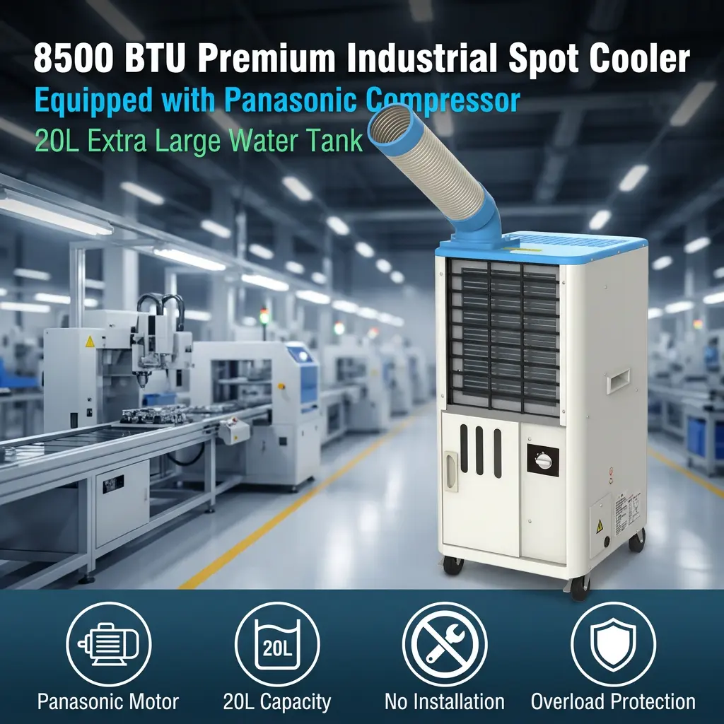 Profesional 18 nganti 45C Rated Anti Corrosion Steel Body Rapid Cool Down Mobile AC Kabinet Pendingin Mesin ing Pabrik Elit Profesional 18 nganti 45C Rated Anti Corrosion Steel Body Rapid Cool Down Mobile AC Kabinet Pendingin Mesin ing Pabrik Elit